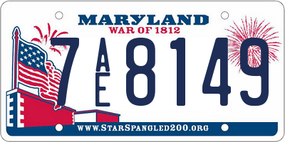 MD license plate 7AE8149