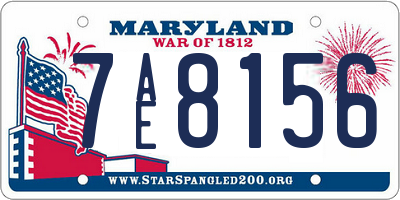 MD license plate 7AE8156