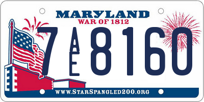 MD license plate 7AE8160