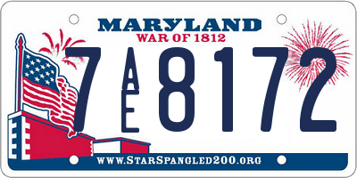 MD license plate 7AE8172