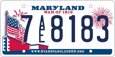 MD license plate 7AE8183