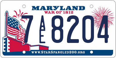 MD license plate 7AE8204