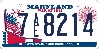 MD license plate 7AE8214