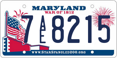 MD license plate 7AE8215