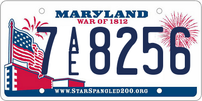 MD license plate 7AE8256
