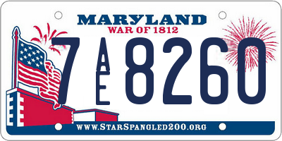 MD license plate 7AE8260