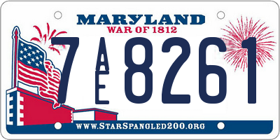 MD license plate 7AE8261
