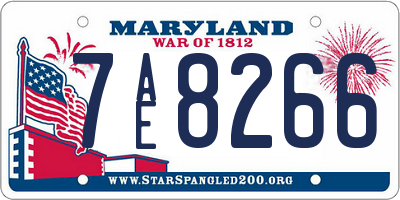 MD license plate 7AE8266
