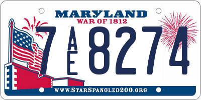 MD license plate 7AE8274