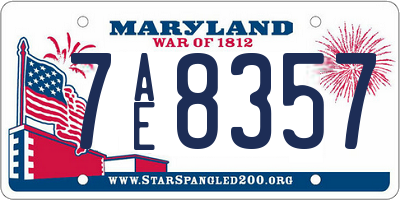 MD license plate 7AE8357