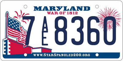 MD license plate 7AE8360