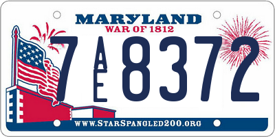 MD license plate 7AE8372