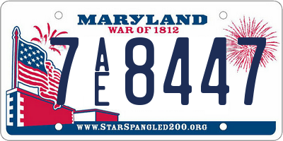 MD license plate 7AE8447