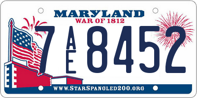 MD license plate 7AE8452