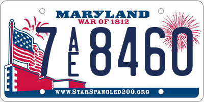 MD license plate 7AE8460