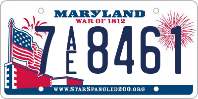 MD license plate 7AE8461
