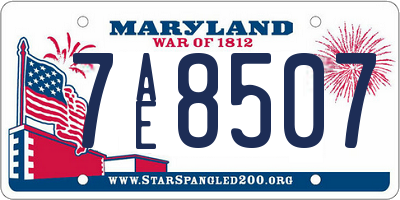 MD license plate 7AE8507