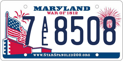 MD license plate 7AE8508