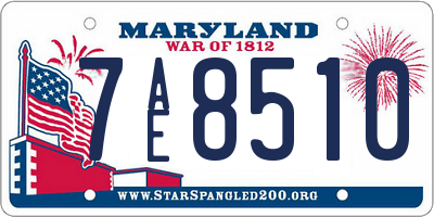 MD license plate 7AE8510