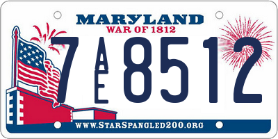 MD license plate 7AE8512