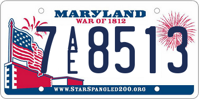 MD license plate 7AE8513
