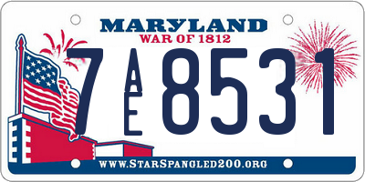 MD license plate 7AE8531