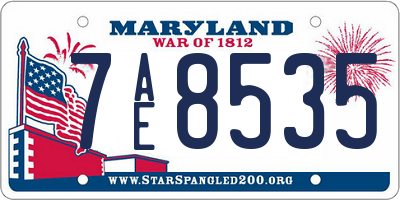 MD license plate 7AE8535