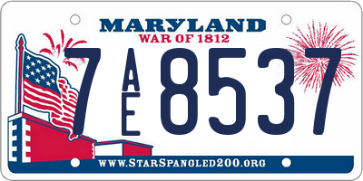 MD license plate 7AE8537