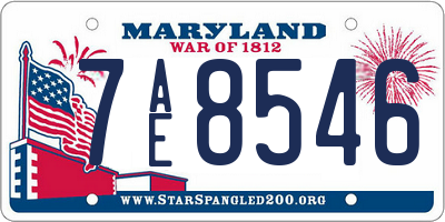 MD license plate 7AE8546