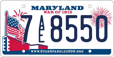 MD license plate 7AE8550