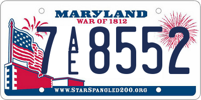MD license plate 7AE8552
