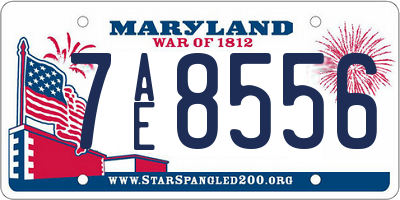 MD license plate 7AE8556