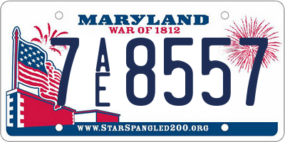 MD license plate 7AE8557