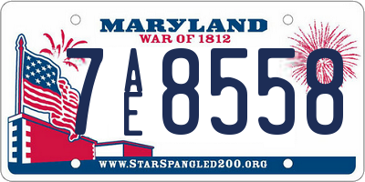 MD license plate 7AE8558