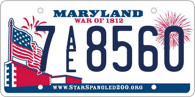 MD license plate 7AE8560