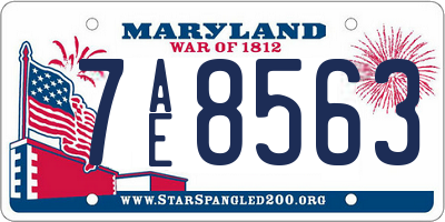 MD license plate 7AE8563
