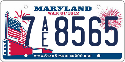 MD license plate 7AE8565