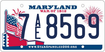 MD license plate 7AE8569