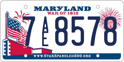 MD license plate 7AE8578