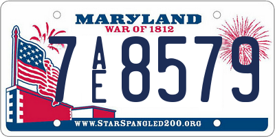MD license plate 7AE8579