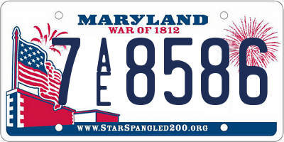 MD license plate 7AE8586