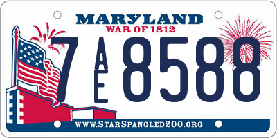 MD license plate 7AE8588