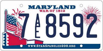 MD license plate 7AE8592