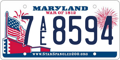 MD license plate 7AE8594
