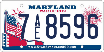 MD license plate 7AE8596
