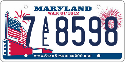 MD license plate 7AE8598