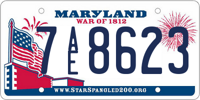 MD license plate 7AE8623