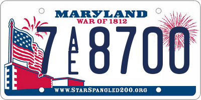 MD license plate 7AE8700