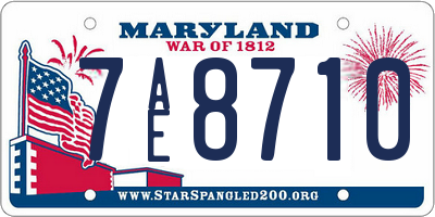 MD license plate 7AE8710