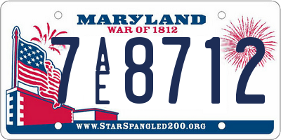 MD license plate 7AE8712